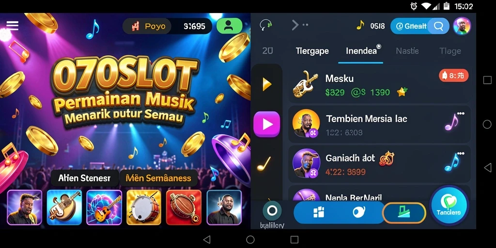 Screenshot dari gameplay seru 070SLOT yang menampilkan notasi musik.