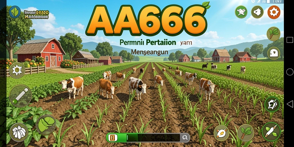 Tampilan gameplay memukau dengan aktivitas bertani yang dinamis.