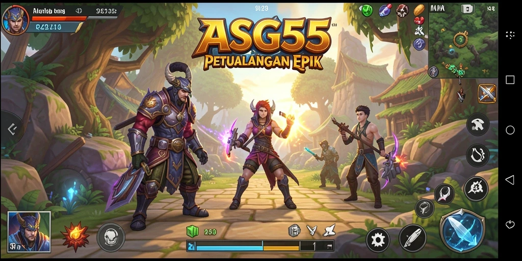 Tampilan gameplay ASG55 yang memukau dalam petualangan RPG.