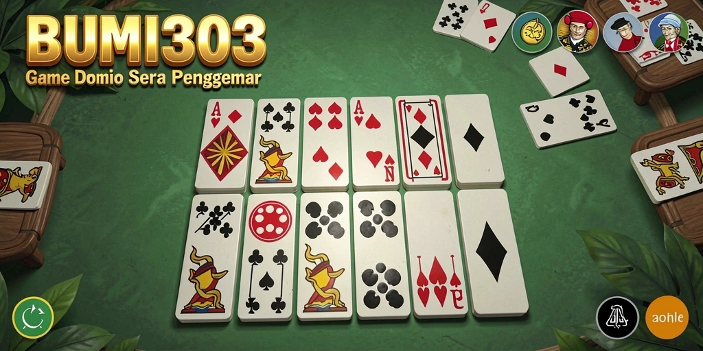 Tangkapan layar gameplay seru BUMI303 menampilkan aksi permainan Domino yang memikat.