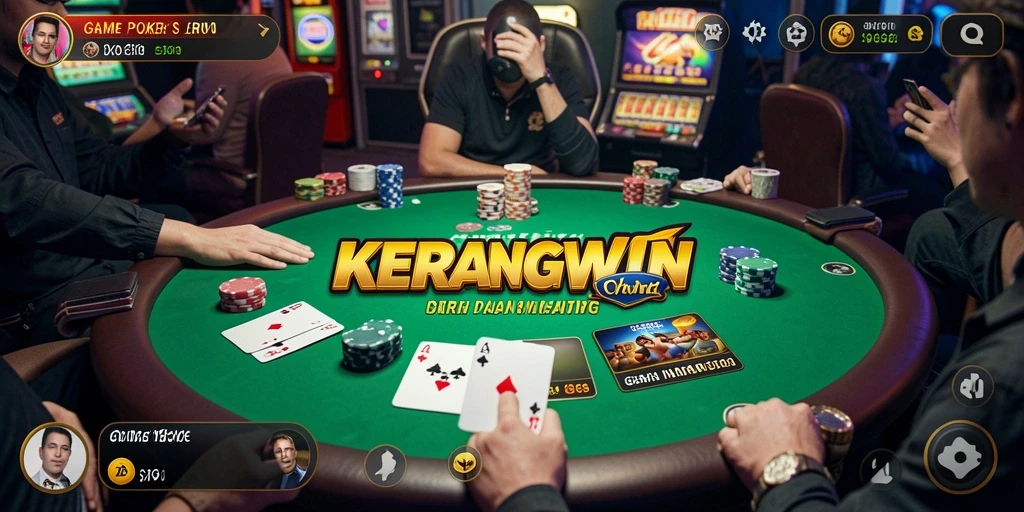 Tampilan gameplay menarik dari KERANGWIN dalam permainan Poker.