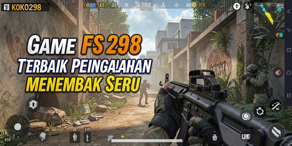 Screenshot menunjukkan aksi menembak intens dalam KOKO288.