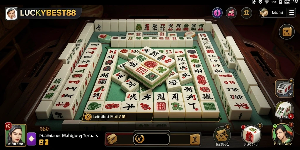 Screenshot gameplay Mahjong LUCKYBEST88 yang penuh warna dan menantang.