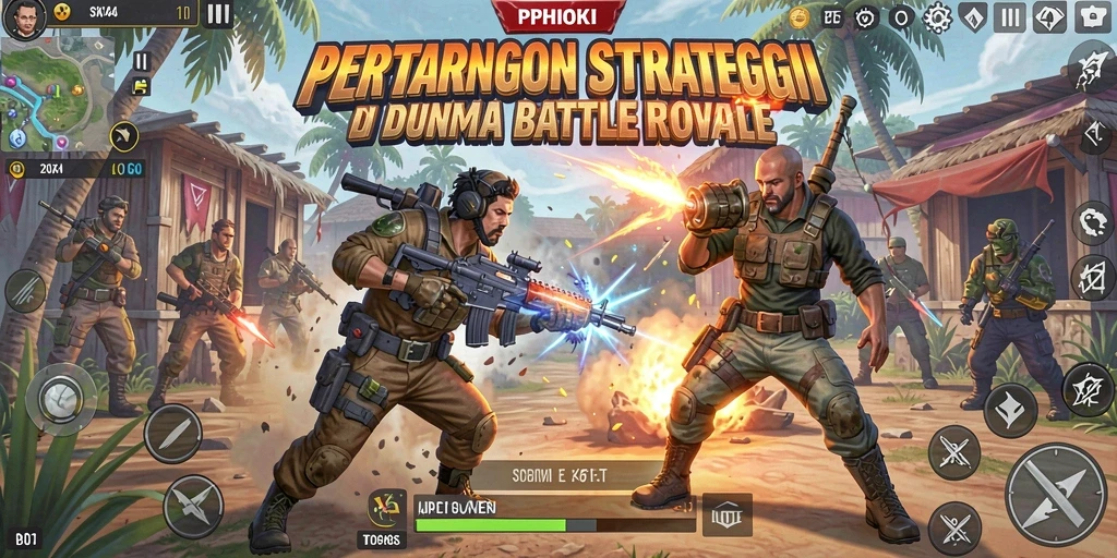 Screenshot utama PPHOKI menampilkan aksi seru dalam gameplay Battle Royale.