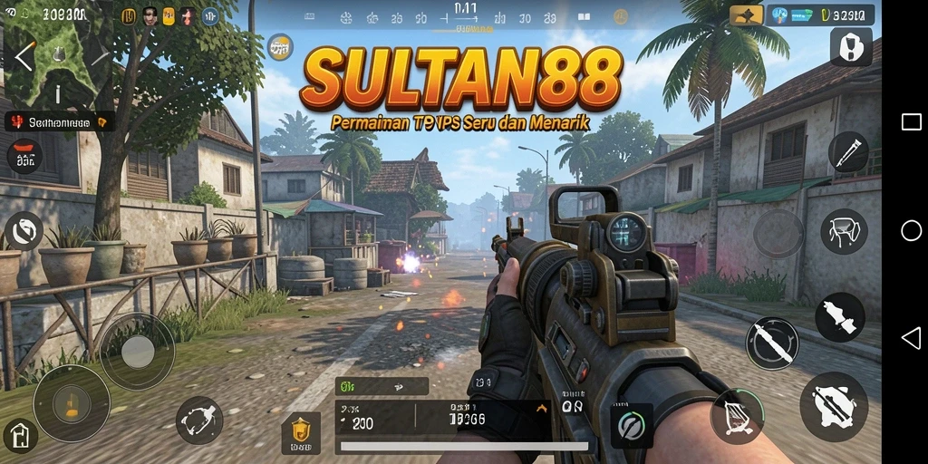 Screenshot utama SULTAN88 menampilkan momen action intens di gameplay TPS.