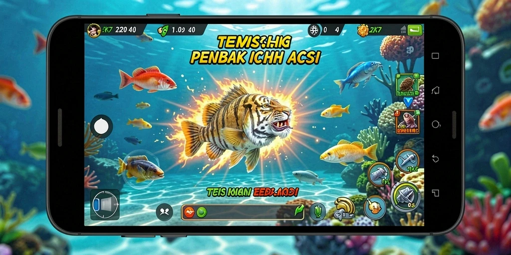 Tampilan gameplay ZK7 yang seru dan penuh aksi menembak ikan.
